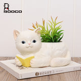 Cute cat succulent plant pot