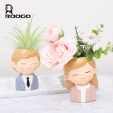 Cute boy and girl lover planter