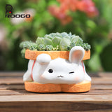 Cute Rabbit Cat flower pot