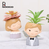 Cute boy and girl lover planter