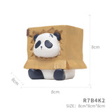 Naughty Panda play with carton funny flower pot