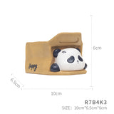 Naughty Panda play with carton funny flower pot