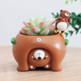 Cute Animal Flowerpot Animal Resin Succulent Planter Desk Mini Ornament (Pig)