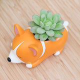 Corgi Gift Planter Flowerpot Resin Succulent Planter Desk Mini Ornament (Crogi Dog)