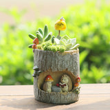 Succulent Pots Animal Family Flower Hedgehog Planter Cute Animal Bonsai Garden Living Room Desk Ornaments Cactus Gifts for Kids