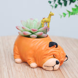 Corgi Gift Planter Flowerpot Resin Succulent Planter Desk Mini Ornament (Crogi Dog)