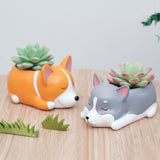 Corgi Gift Planter Flowerpot Resin Succulent Planter Desk Mini Ornament (Crogi Dog)